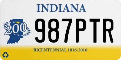 IN license plate 987PTR