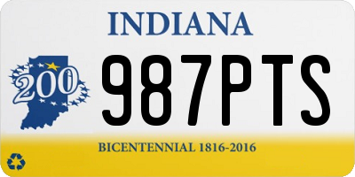 IN license plate 987PTS