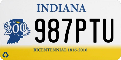 IN license plate 987PTU