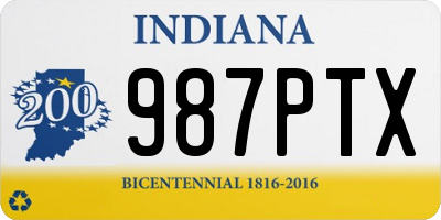 IN license plate 987PTX