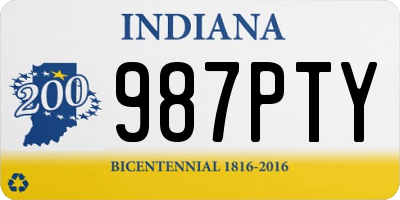 IN license plate 987PTY