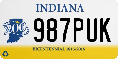 IN license plate 987PUK