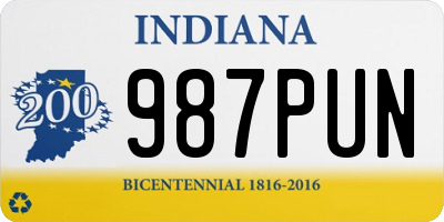 IN license plate 987PUN