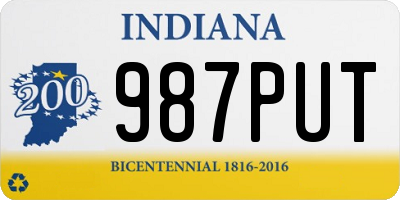IN license plate 987PUT