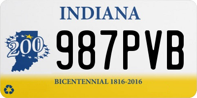 IN license plate 987PVB