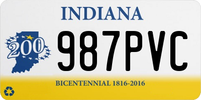 IN license plate 987PVC