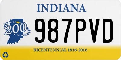 IN license plate 987PVD