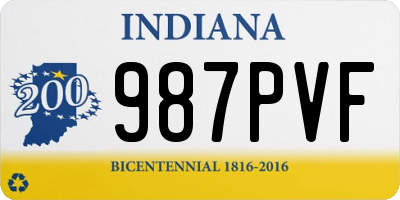 IN license plate 987PVF