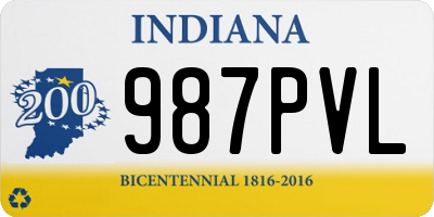IN license plate 987PVL