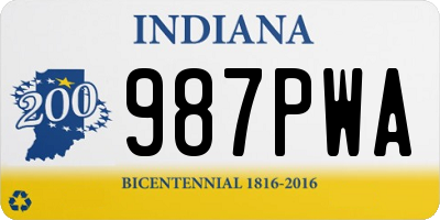 IN license plate 987PWA