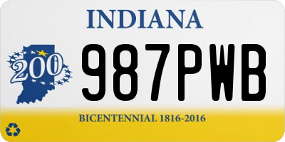 IN license plate 987PWB