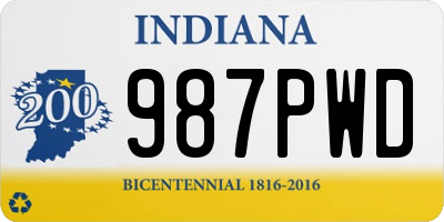 IN license plate 987PWD