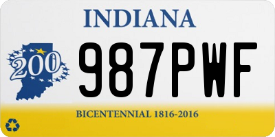 IN license plate 987PWF