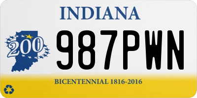 IN license plate 987PWN