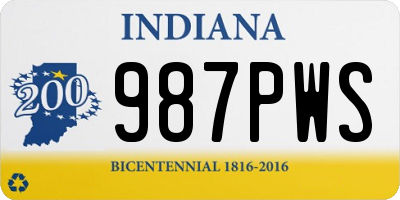 IN license plate 987PWS