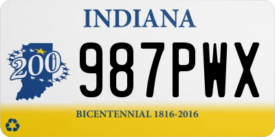 IN license plate 987PWX