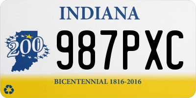 IN license plate 987PXC