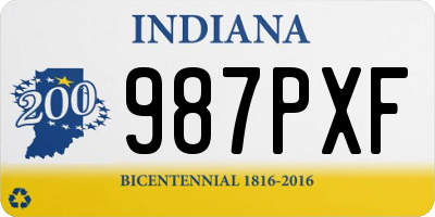 IN license plate 987PXF