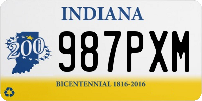 IN license plate 987PXM