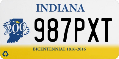 IN license plate 987PXT