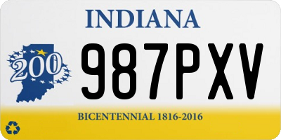 IN license plate 987PXV