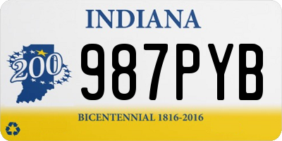 IN license plate 987PYB