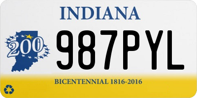 IN license plate 987PYL