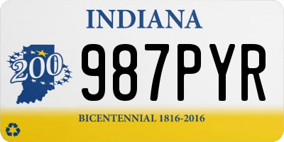 IN license plate 987PYR