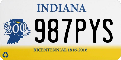 IN license plate 987PYS