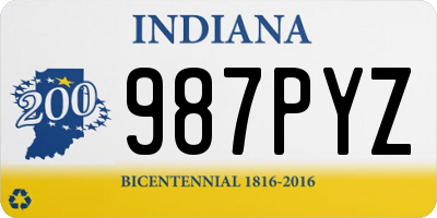 IN license plate 987PYZ