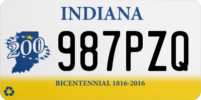 IN license plate 987PZQ