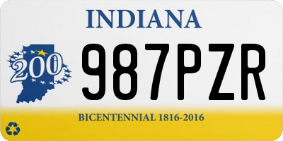 IN license plate 987PZR