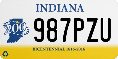 IN license plate 987PZU