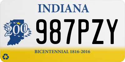 IN license plate 987PZY