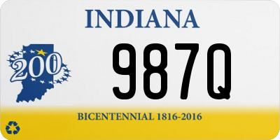 IN license plate 987Q