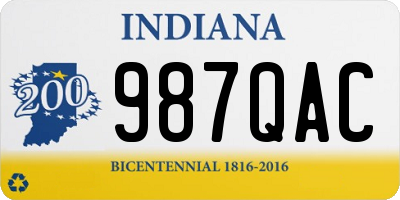 IN license plate 987QAC