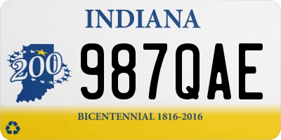 IN license plate 987QAE