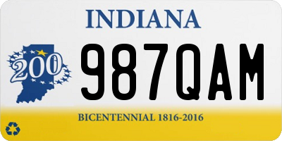 IN license plate 987QAM