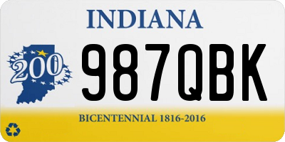 IN license plate 987QBK