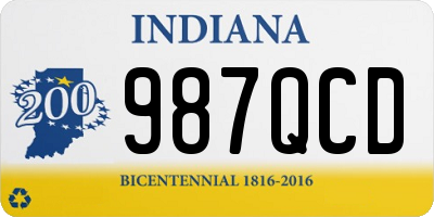 IN license plate 987QCD