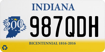 IN license plate 987QDH