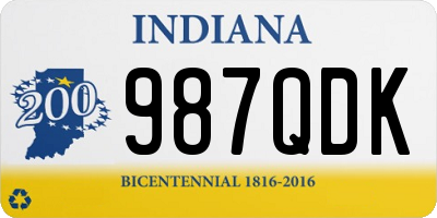 IN license plate 987QDK