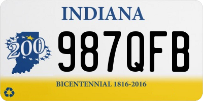 IN license plate 987QFB