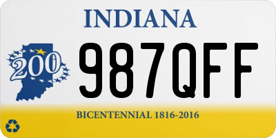 IN license plate 987QFF