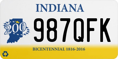 IN license plate 987QFK