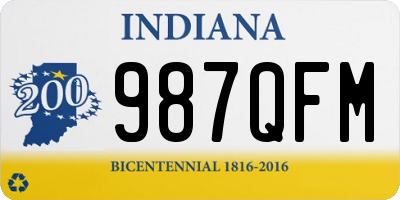 IN license plate 987QFM