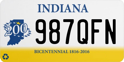 IN license plate 987QFN