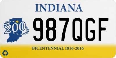 IN license plate 987QGF