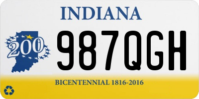 IN license plate 987QGH