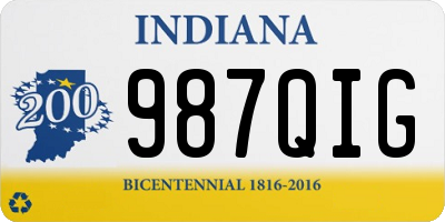 IN license plate 987QIG